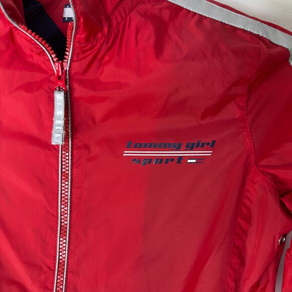 Vintage Tommy Hilfiger Girl Sport Women's‎ Medium Jacket Windbreaker Red Y2K - Picture 8 of 9